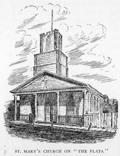 drawing of St. Mary's Church on 