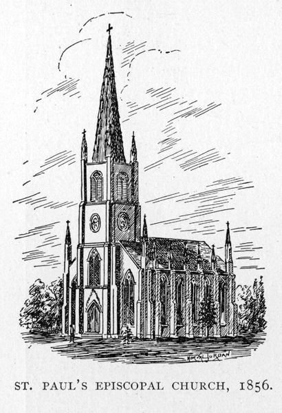 drawing of St. Paul's Episcopal Church, 1856