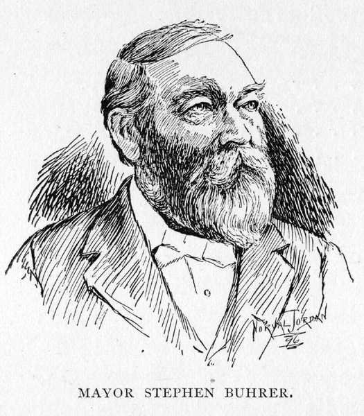 drawing of Mayor Stephen Buhrer