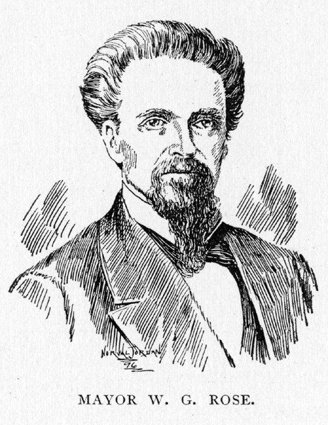 drawing of Mayor W. G. Rose