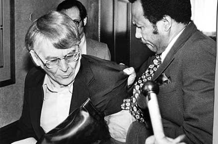 George Forbes removes Roldo Bartimole from City Council meeting, 1981 (Tim Culek)