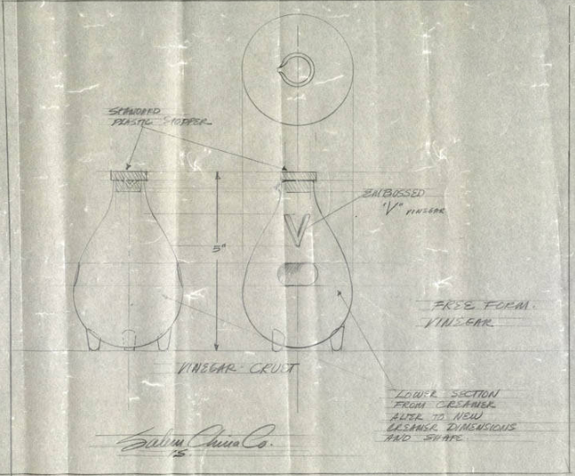 Vinegar Cruet design for Salem China
