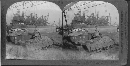 Unloading Iron Ore From Lake Vessels-Old and New Methods, Cleveland, O.