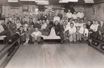a large group of men at Bowl-Mor Recreation